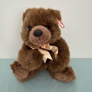 Ty Brown Plush Teddy Bear with Ribbon